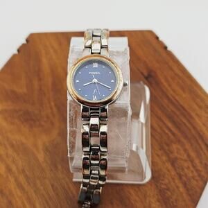 Fossil Women's Silver Tone Round Dial Watch ES-8860 Scratched Project TLC